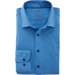 OLYMP 24/7 Level 5 body fit overhemd, tricot, blauw