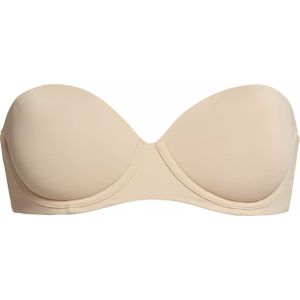 Calvin Klein dames strapless push up bra, strapless BH, beige -  Maat: 80C