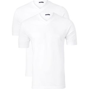 SCHIESSER American T-shirts (2-pack), V-hals, wit -  Maat: 3XL