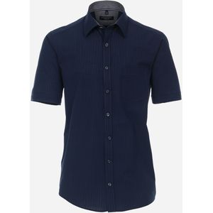 CASA MODA Sport casual fit overhemd, korte mouw, seersucker, blauw gestreept 47/48