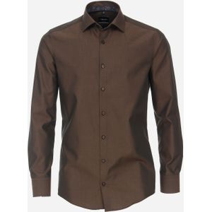 VENTI modern fit overhemd, popeline, bruin 44
