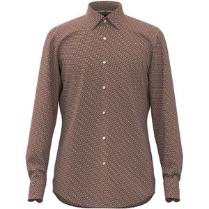 HUGO BOSS Hank slim fit overhemd, popeline, rood dessin
