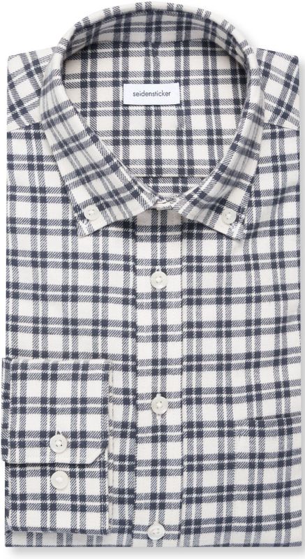 Seidensticker regular fit overhemd, popeline, grijs geruit