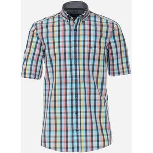 CASA MODA Sport comfort fit overhemd, korte mouw, popeline, blauw geruit 45/46