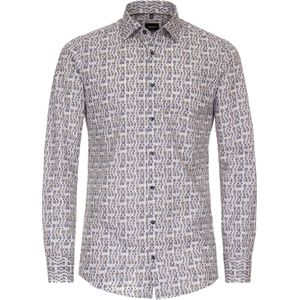 VENTI modern fit overhemd, popeline, bruin dessin