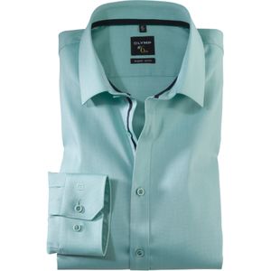 OLYMP No. 6 Six super slim fit overhemd, popeline, groen dessin 42