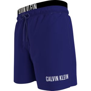 Calvin Klein Medium Drawstring double waistband swimshort, heren zwembroek, donker kobaltblauw
