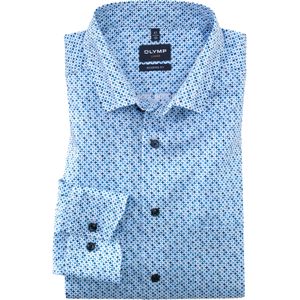 OLYMP Luxor modern fit overhemd, popeline, bleu dessin