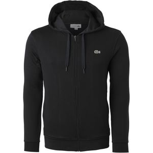 Lacoste heren hoodie sweatvest, met rits, zwart