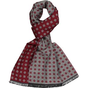 Michaelis  heren sjaal, bordeaux met grijs dessin