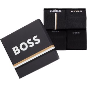 HUGO BOSS cadeauset sokken, giftbox met 4 paar heren sokken, zwart en grijs