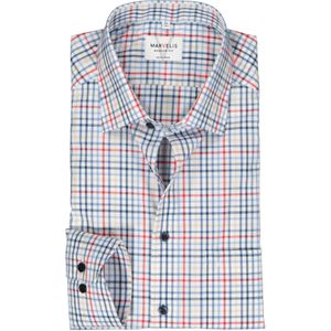 MARVELIS modern fit overhemd, popeline, wit met blauw, geel en rood geruit