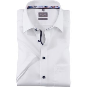 OLYMP Luxor comfort fit overhemd, korte mouw, structuur, wit 52