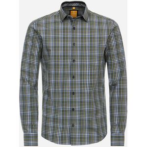 3 voor 99 | Redmond modern fit overhemd, popeline, groen geruit