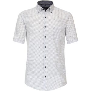 CASA MODA - Casual Fit Overhemd - Korte Mouwen - Seersucker - Lichtblauw