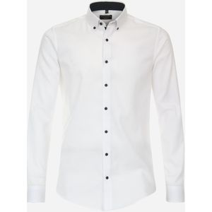 3 voor 99 | Redmond slim fit overhemd, popeline, wit dessin 41/42