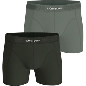 Bjorn Borg Cotton Stretch boxers, heren boxers normale lengte (2-pack), groen, grijs
