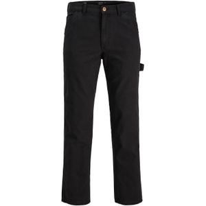 JACK & JONES Kane Washed Carpenter loose fit, heren cargo broek, zwart -  Maat: 33/36