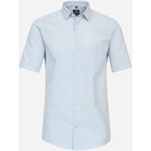3 voor 99 | Redmond comfort fit overhemd, korte mouw, popeline, blauw gestreept 49/50