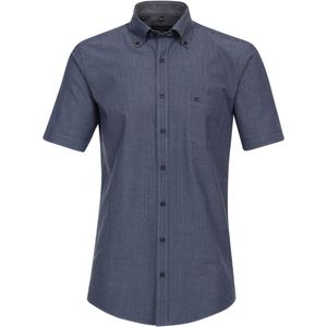 CASA MODA Sport casual fit overhemd, korte mouw, seersucker, blauw gestreept