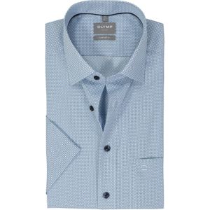 OLYMP comfort fit overhemd, korte mouw, popeline, lichtblauw dessin
