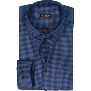 ETERNA modern fit overhemd, superstretch lyocell heren overhemd, blauw geruit 43