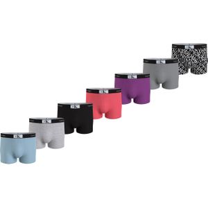 Calvin Klein Trunk (7-pack), heren boxers normale lengte, lichtblauw, grijs, print, zwart, koraal, paars, donkergrijs -  Maat: S