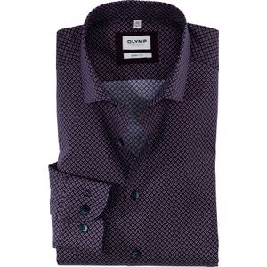 OLYMP Level 5 body fit overhemd, twill, granaat dessin