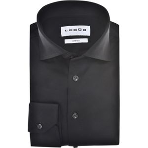 Ledub modern fit overhemd, mouwlengte 72 cm, jersey, zwart