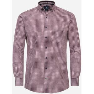 3 voor 99 | Redmond comfort fit overhemd, popeline, rood dessin