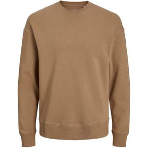 JACK & JONES Star basic sweat crew neck regular fit, heren sweatshirt katoenmengsel met O-hals, camel bruin