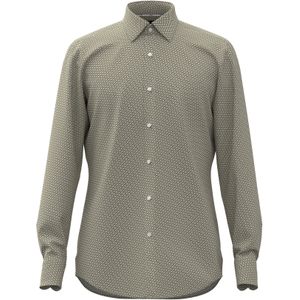 HUGO BOSS Hank slim fit overhemd, popeline, groen dessin