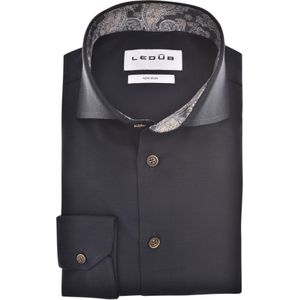 Ledub modern fit overhemd, popeline, donkerblauw