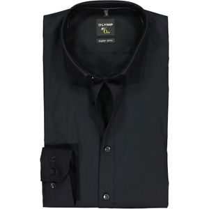 OLYMP No. Six super slim fit overhemd, mouwlengte 7, zwart 46