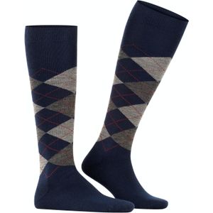 Burlington Edinburgh heren kniekousen, blauw (dark navy) -  Maat: 40-46