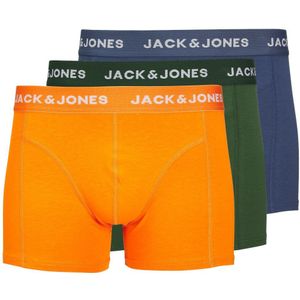 JACK & JONES Jackex trunks (3-pack), heren boxers normale lengte, donkergroen, blauw en oker