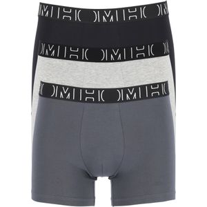 HOM Patrick #2 long boxer briefs (3-pack), heren boxers normale lengte, zwart, grijs, grijs -  Maat: XL