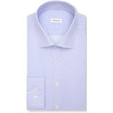 Seidensticker - Businessoverhemd - Blauw - Slim 1/1 Kentkraag print