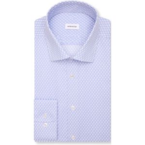 Seidensticker - Businessoverhemd - Blauw - Slim 1/1 Kentkraag print