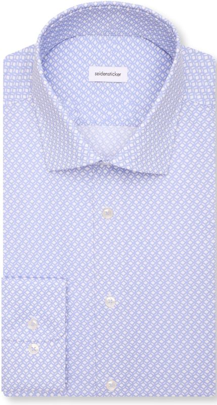 Seidensticker - Businessoverhemd - Blauw - Slim 1/1 Kentkraag print