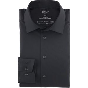 OLYMP Luxor 24/7 modern fit overhemd, popeline, zwart 43