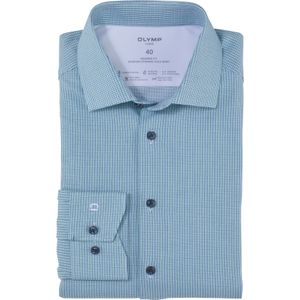 OLYMP Luxor 24/7 modern fit overhemd, popeline, lichtgroen dessin