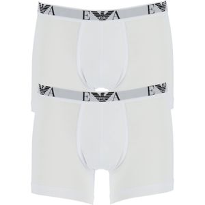 Emporio Armani Boxers Essential Monogram (2-pack), heren boxers normale lengte, wit -  Maat: L