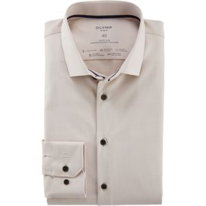 OLYMP 24/7 No. 6 Six super slim fit overhemd, twill, natuur