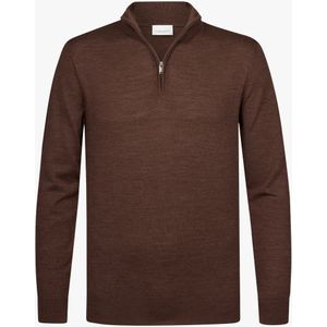 Profuomo Half Zip Pullover Merinowol Burgundy - Heren - Pullovers