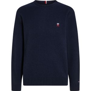 Tommy Hilfiger heren pullover wol, Monogram Wool Sweater, donkerblauw