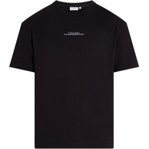 Calvin Klein Linear Back Graphic T-shirt, heren T-shirt korte mouw O-hals, zwart dessin -  Maat: S