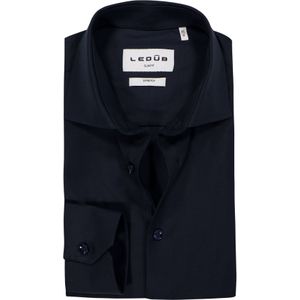 Ledub slim fit overhemd, popeline, donkerblauw