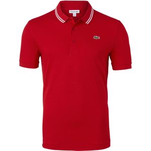 Lacoste Sport polo Regular Fit, super light knit, rood met wit -  Maat: 4XL