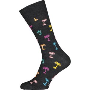 Happy Socks Palm Beach Sock, zwart met palmboompjes